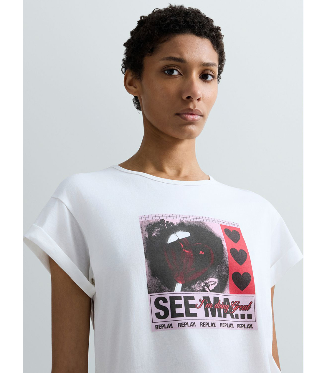 コットンジャージーPOP ART Tシャツ 詳細画像 オフホワイト 5